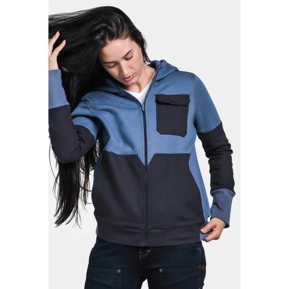 Women's Two-Tone Blue & Black Zip Hoodie